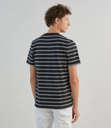 T-shirt à manches courtes rayé noir - IZAC
