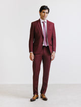 Costume 2 boutons laine majoritaire prune
