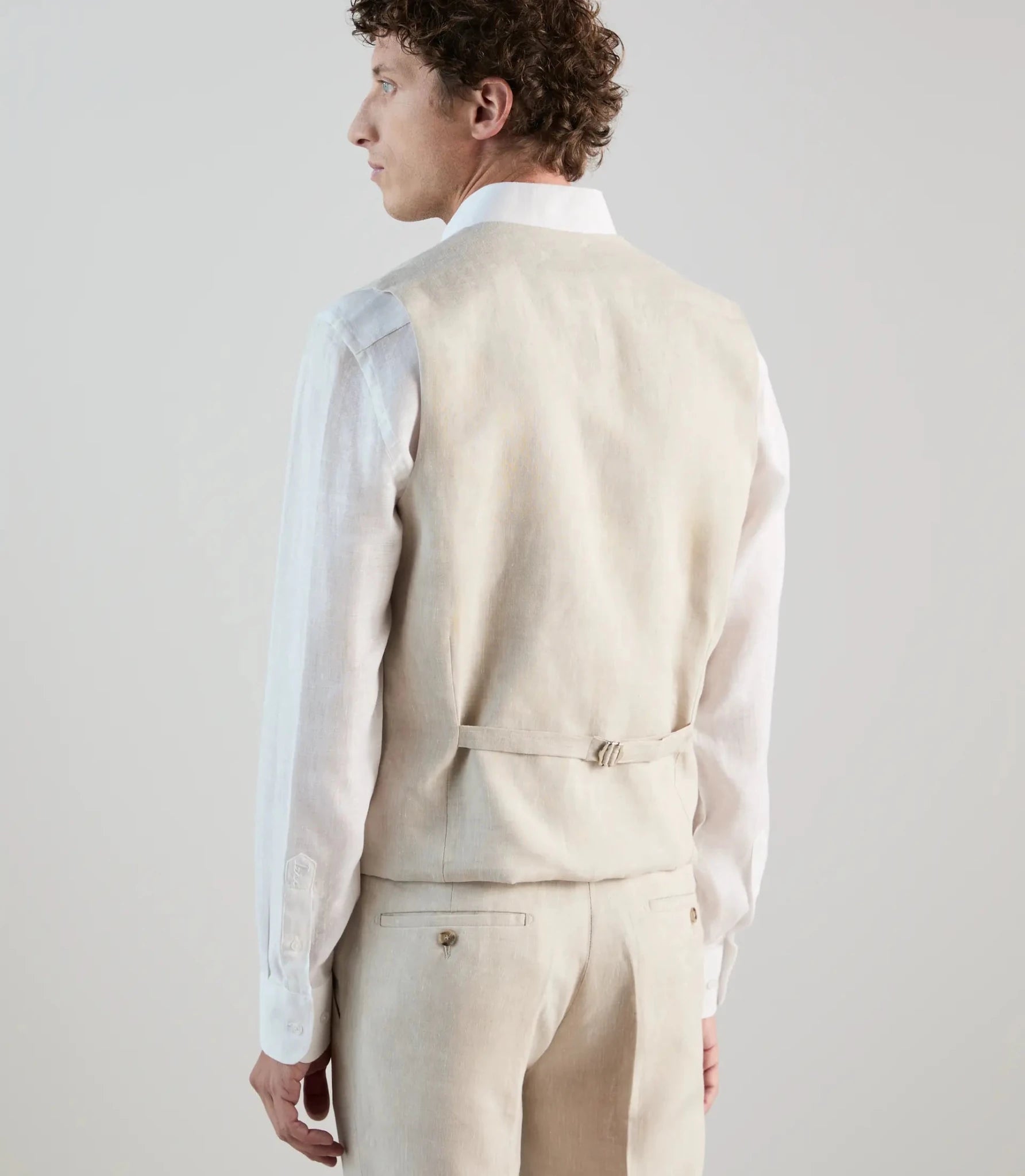 Gilet ville 100% lin beige - IZAC