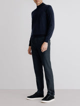 Navy funnel neck jumper