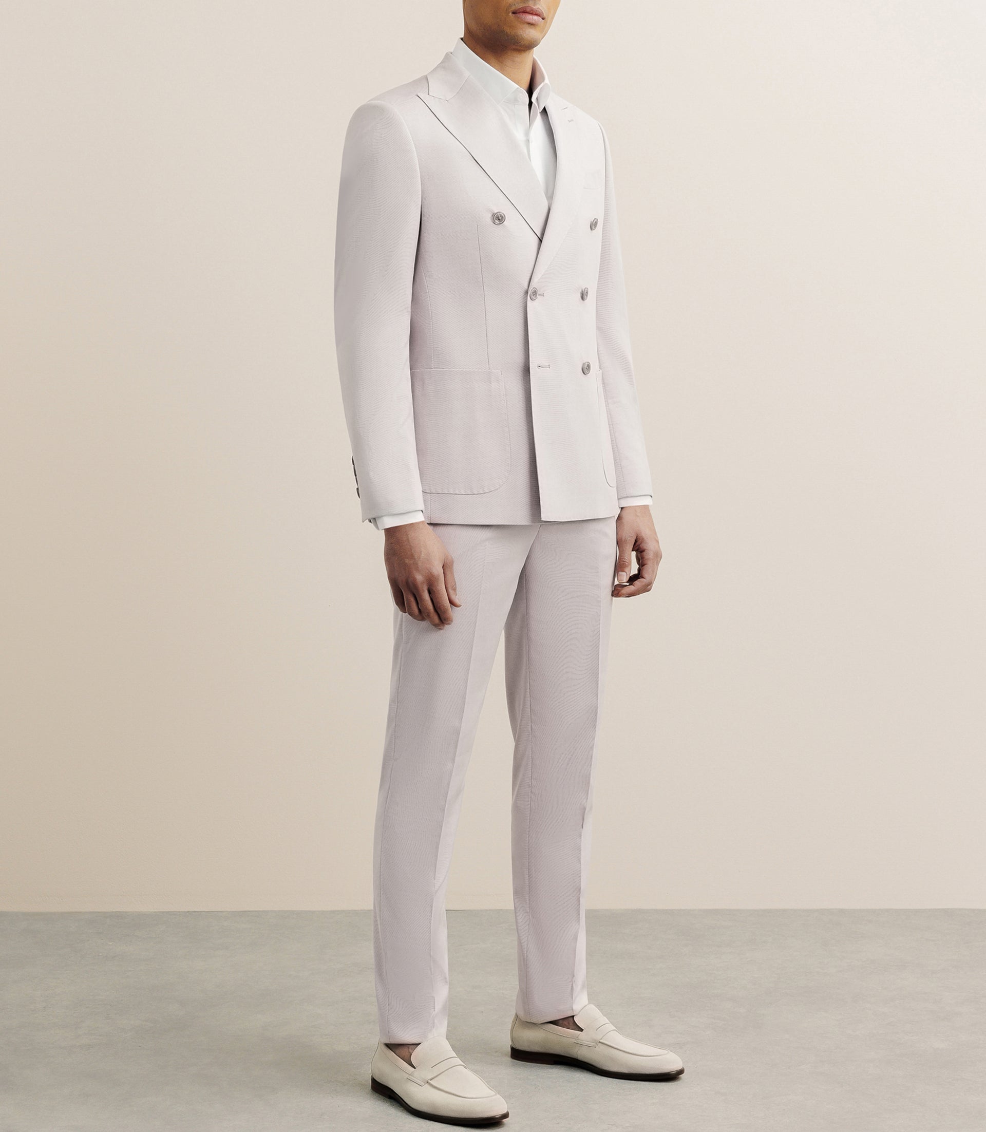 Costume croisé 6 boutons rose - IZAC