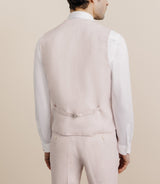 100% pink linen vest