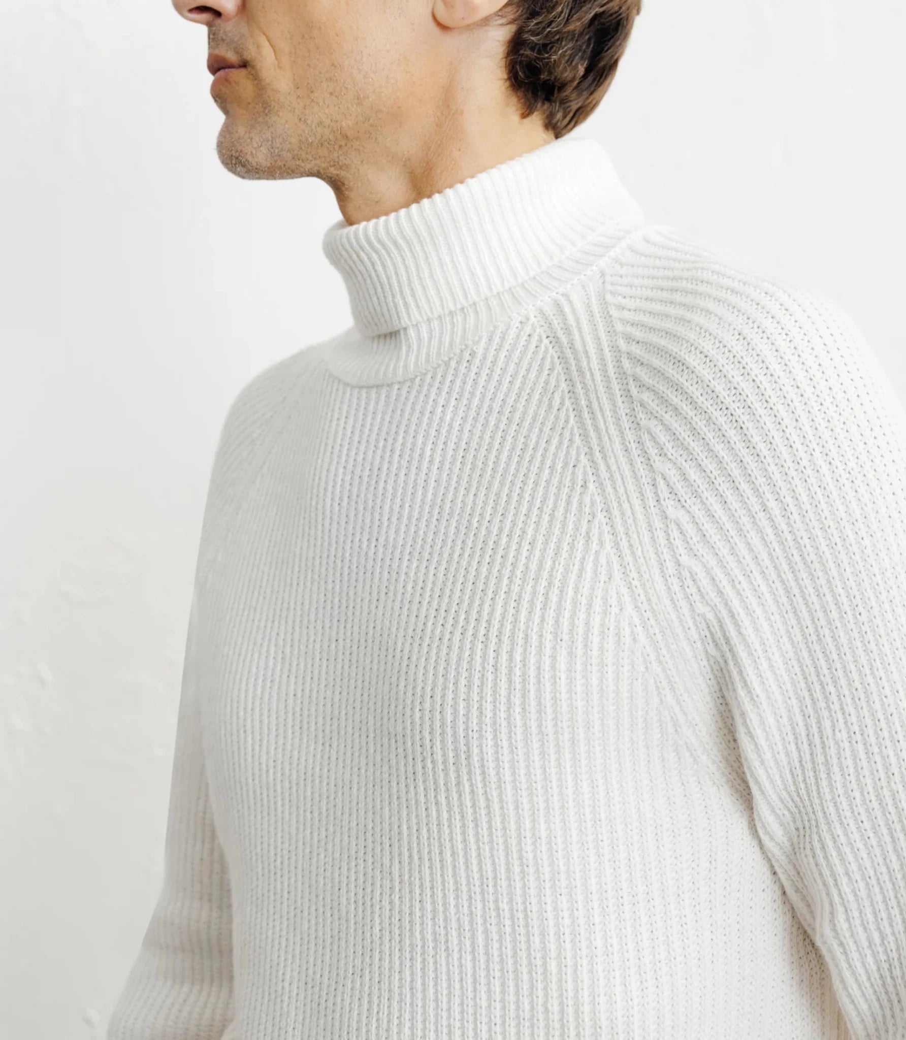Pull col roulé uni écru - IZAC