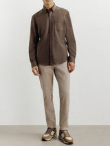 Chemise casual avec col boutonné marron