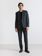 Black double-breasted suit