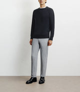 Black round-neck wool sweater
