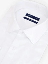Chemise slim en satin de coton blanche