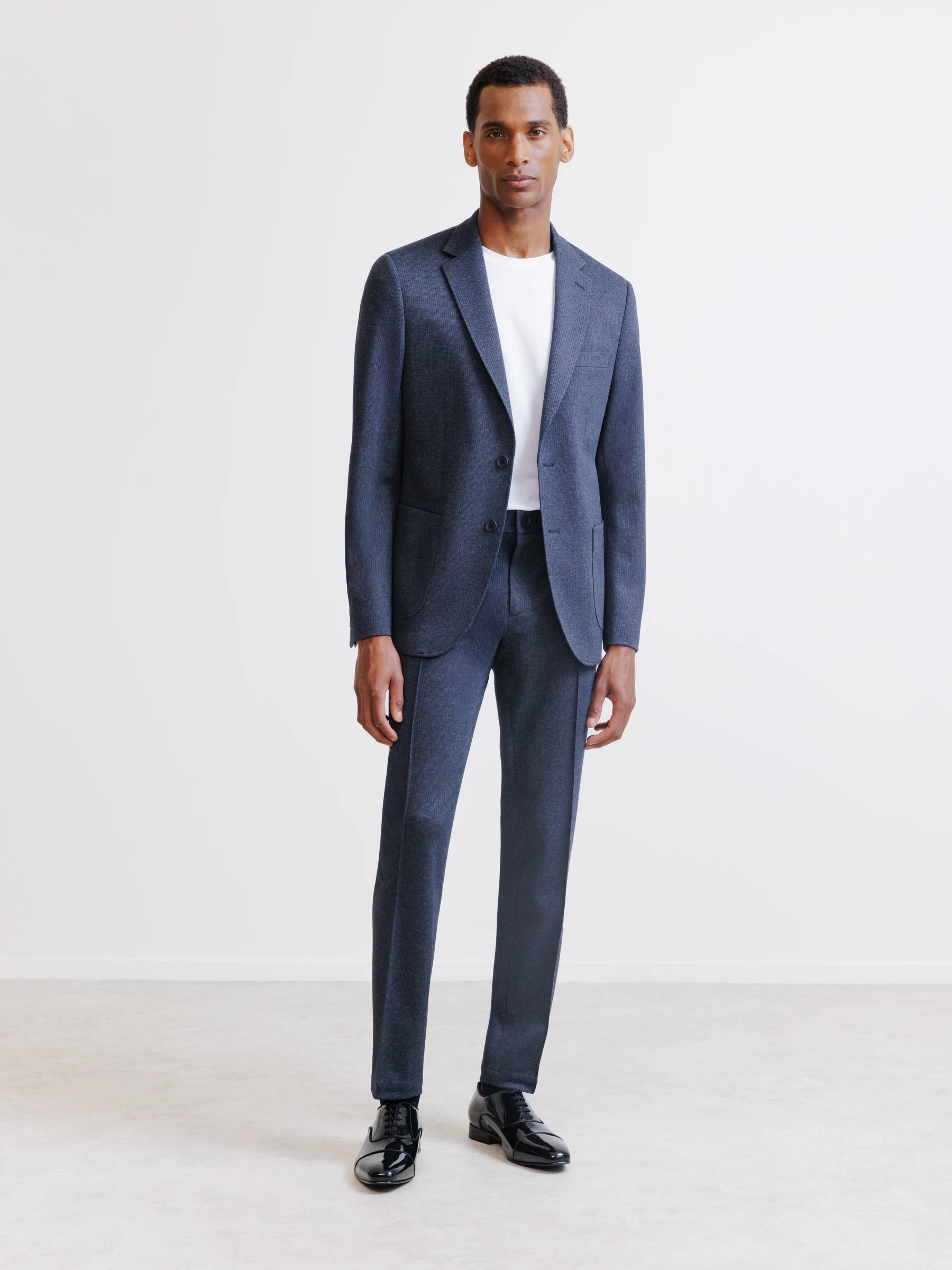 Navy knit city jacket