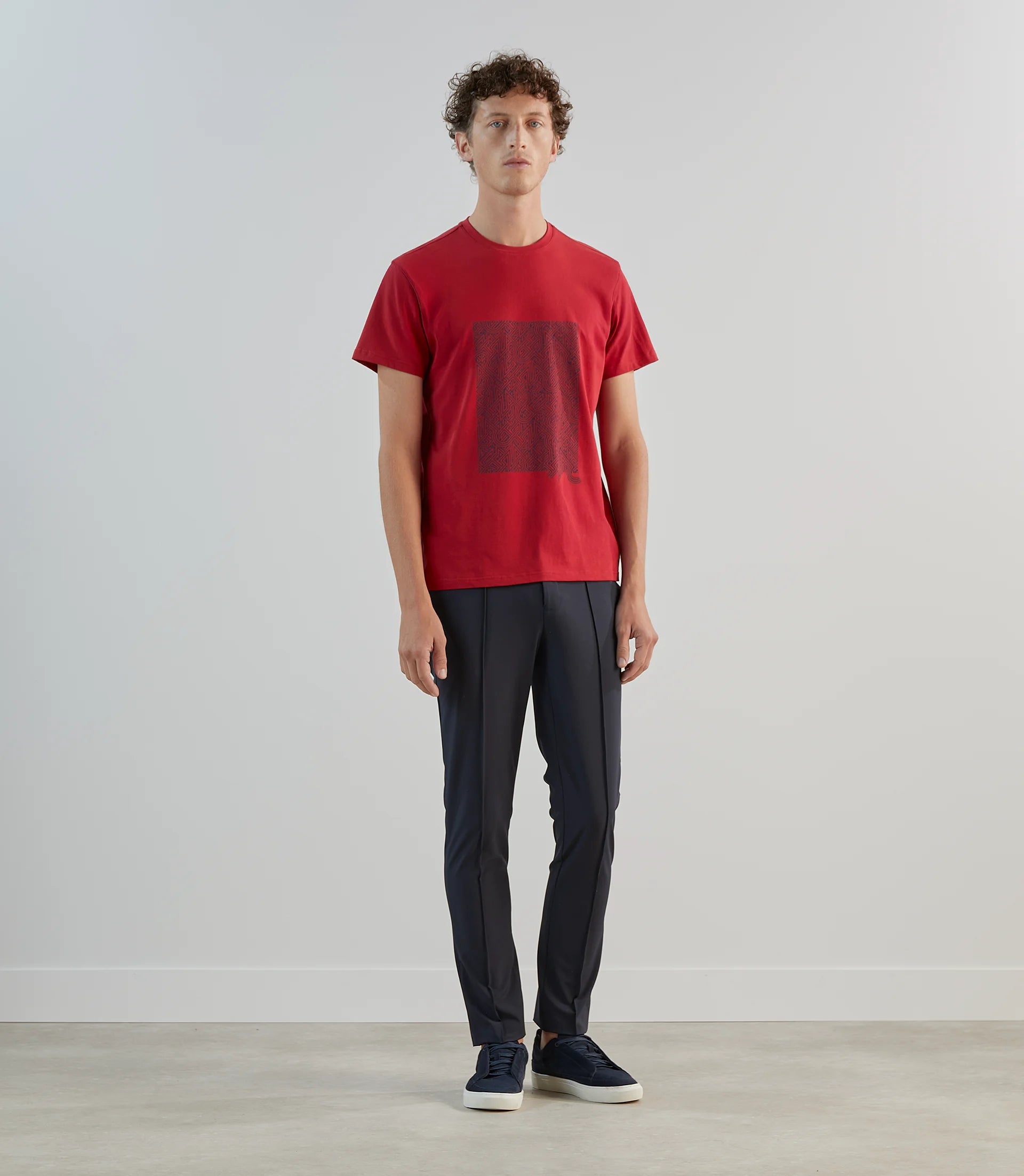 T-shirt à manches courte avec print IZAC rouge - IZAC