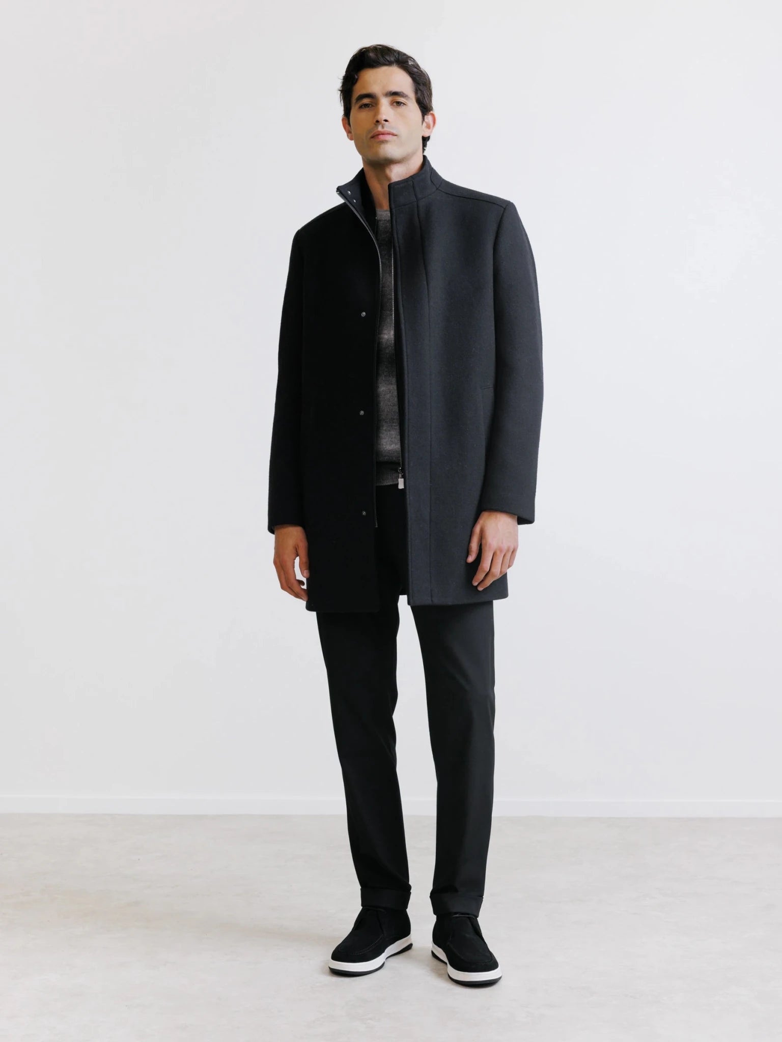 Manteau col montant noir - IZAC