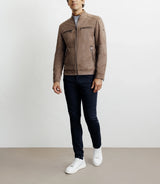 Blouson motard taupe