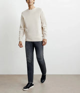 Round-neck sweater, beige stitch pattern