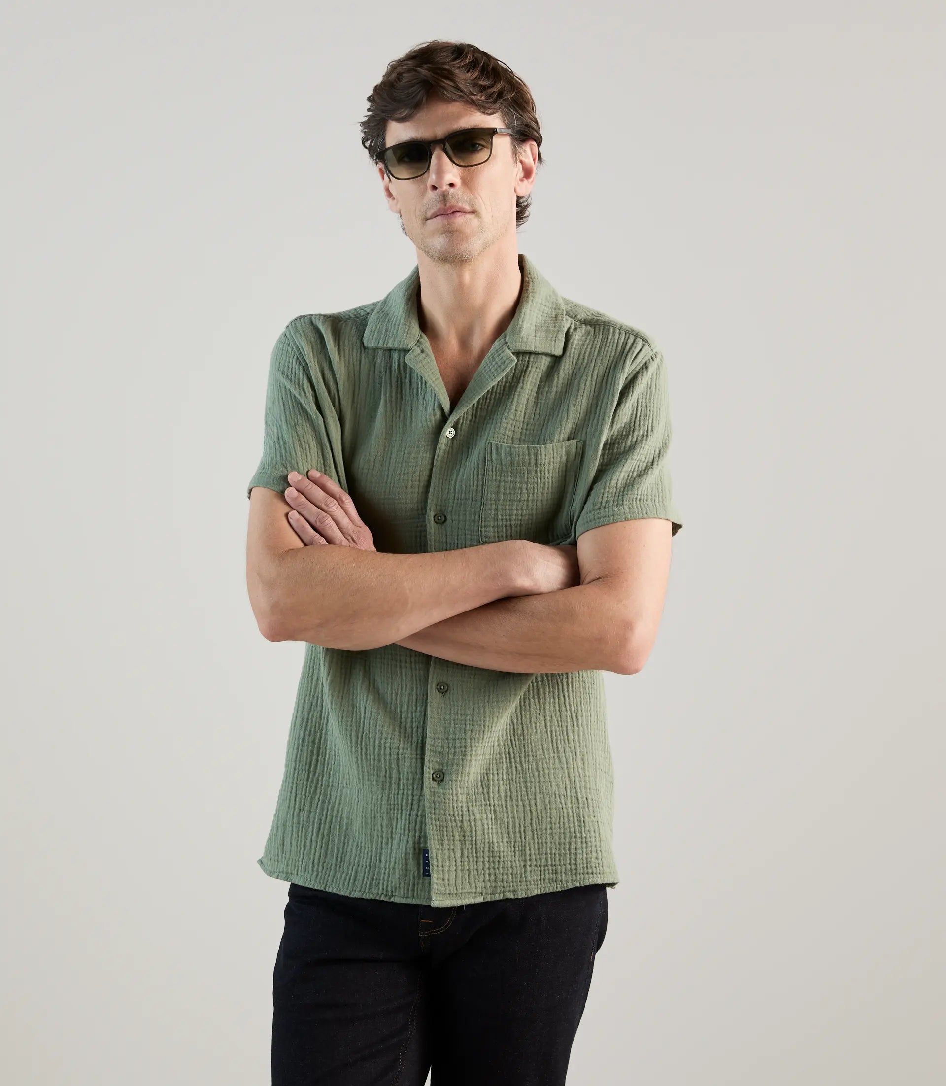 Chemise unie kaki - IZAC