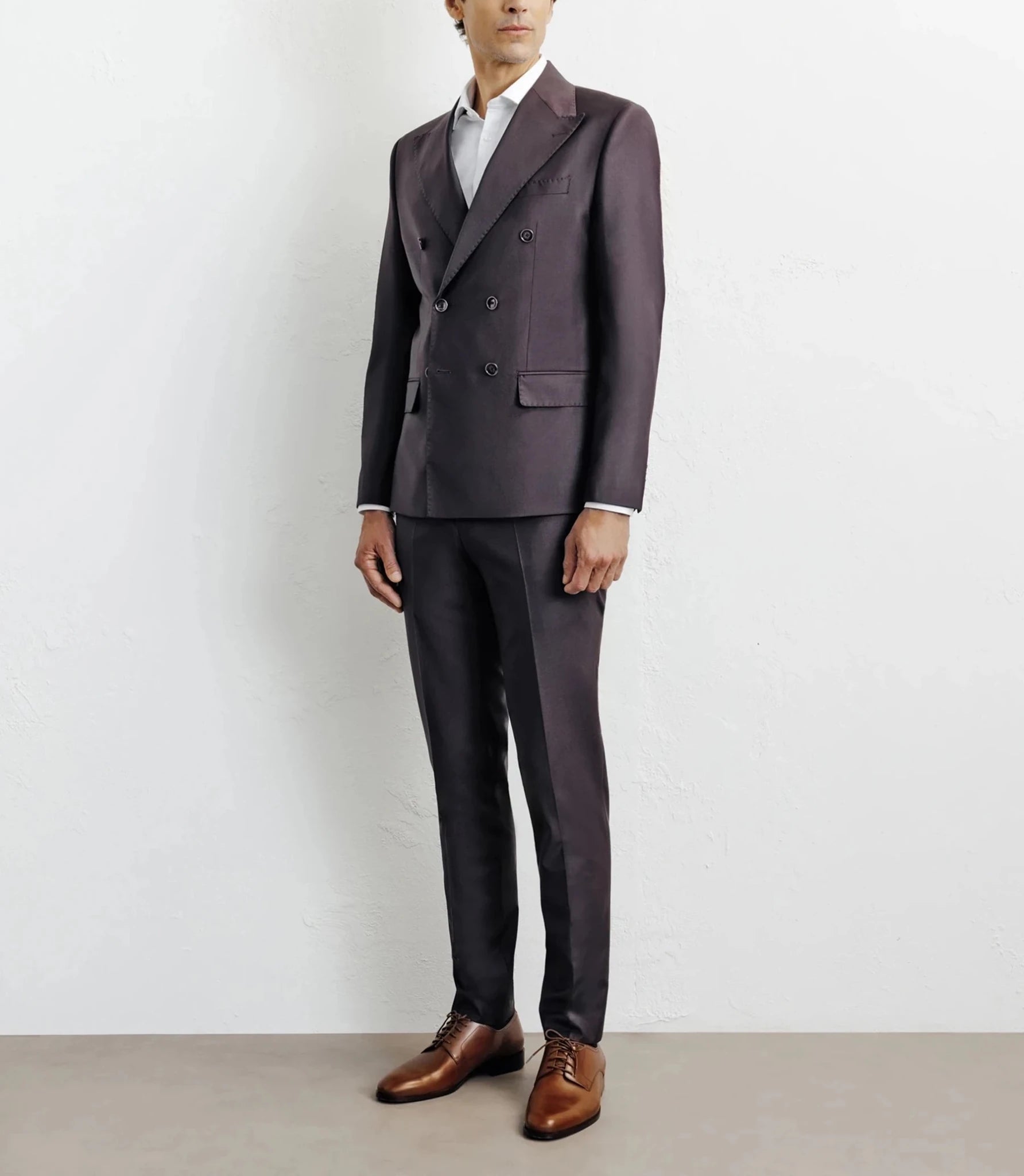 Bordeaux double-breasted suit f
