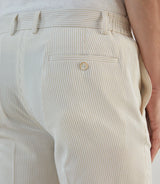 Pantalon ville en seersucker rayé beige - IZAC