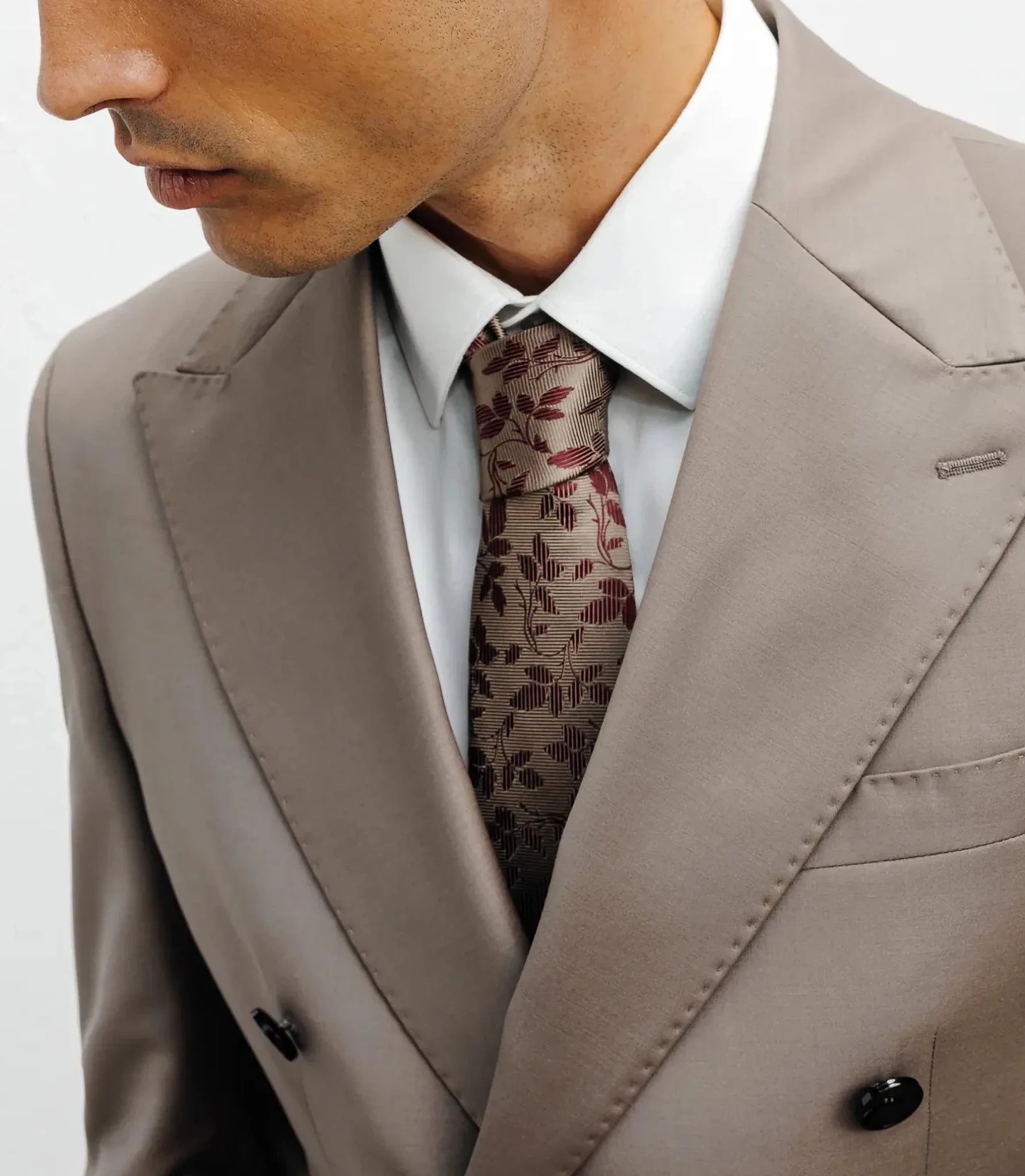 Costume croisé taupe