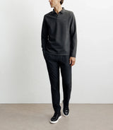 Long-sleeved open-neck polo shirt khaki