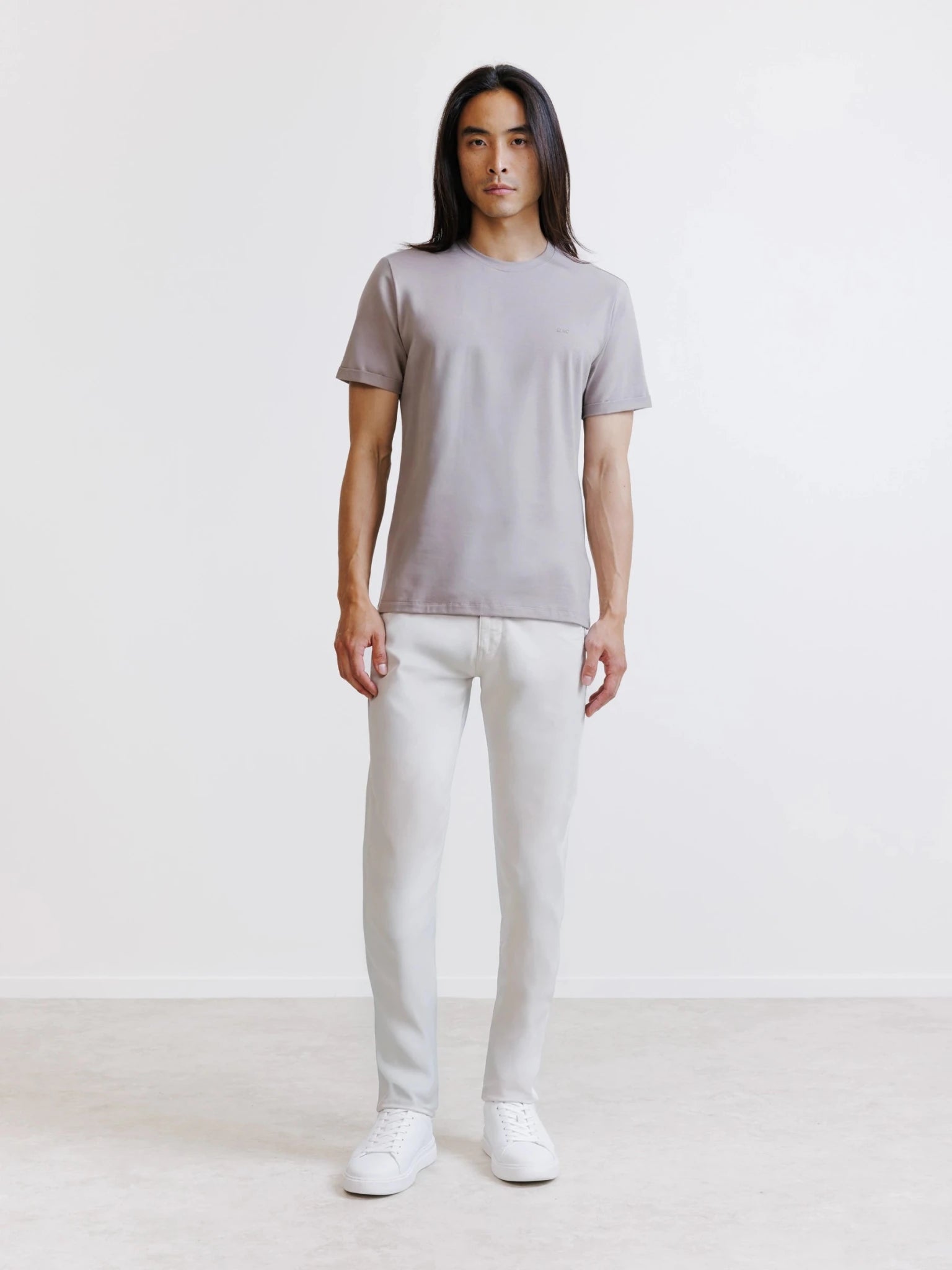 T-shirt col rond taupe - IZAC