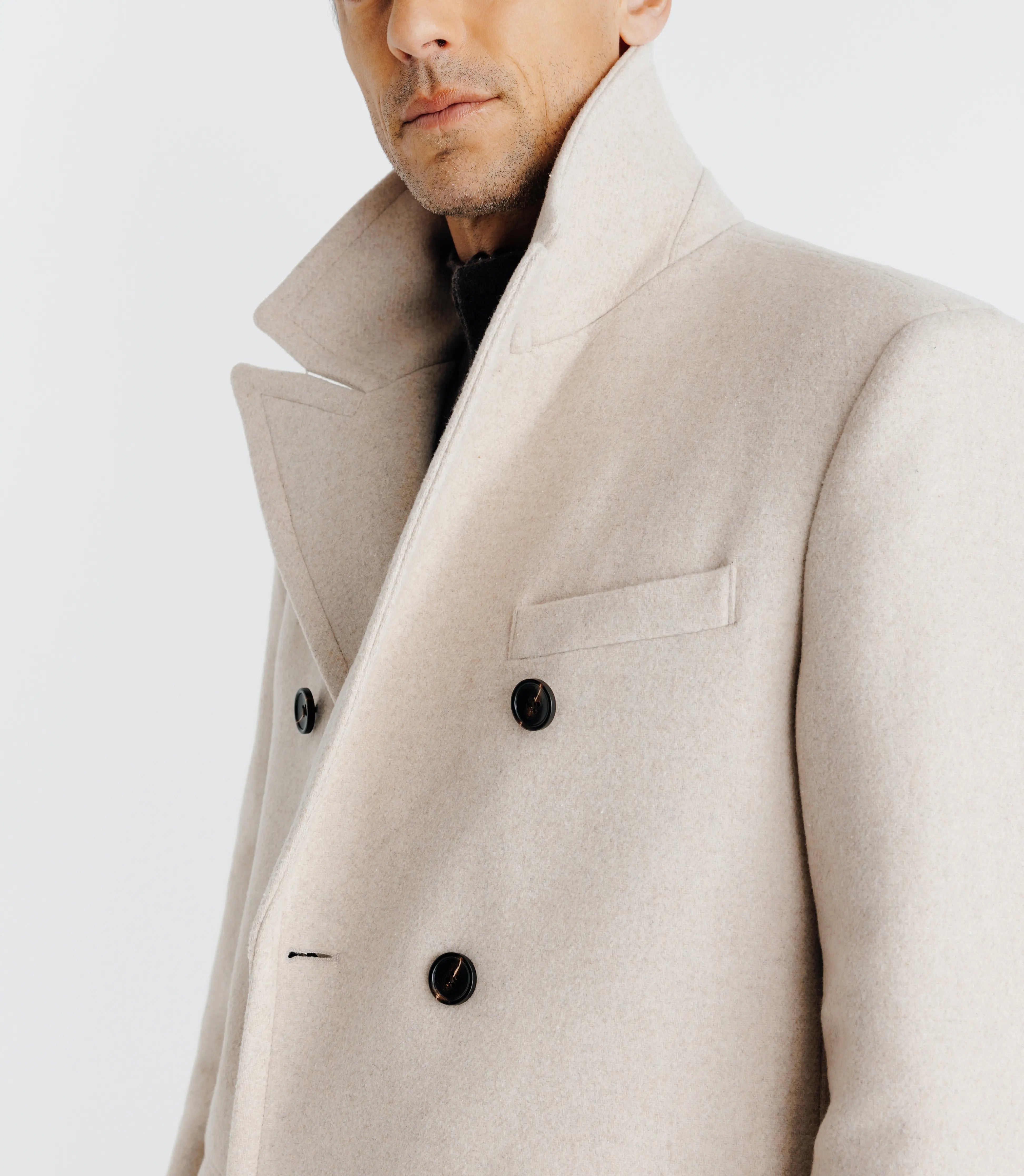 Manteau croisé beige - IZAC