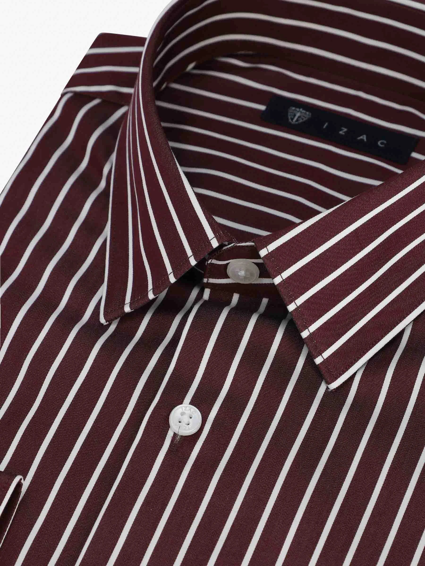 Chemise à rayures bordeaux