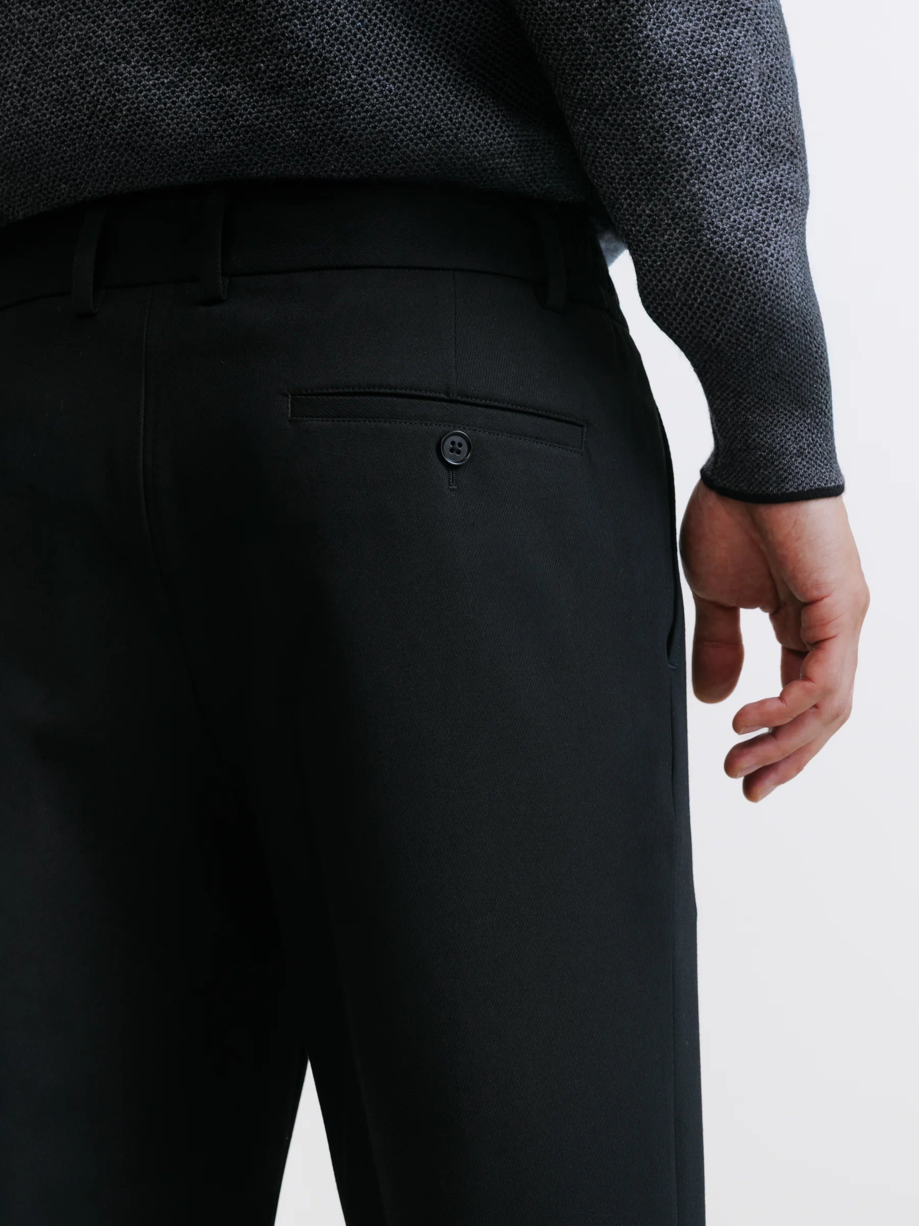 Black twill dress pants