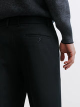 Pantalon ville en tissu sergé noir