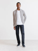 Taupe knitted zipped cardigan