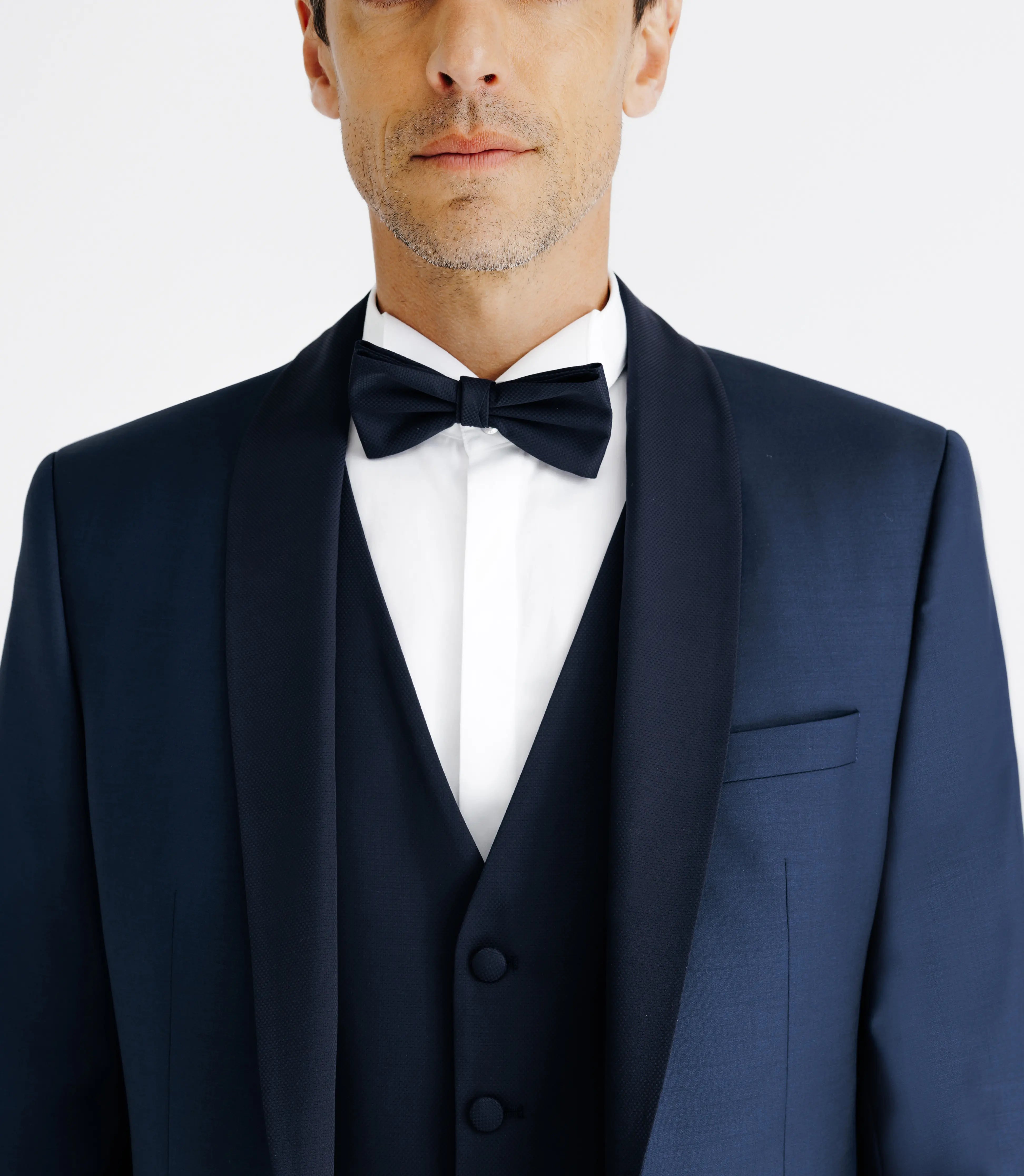 Costume col châle marine - IZAC