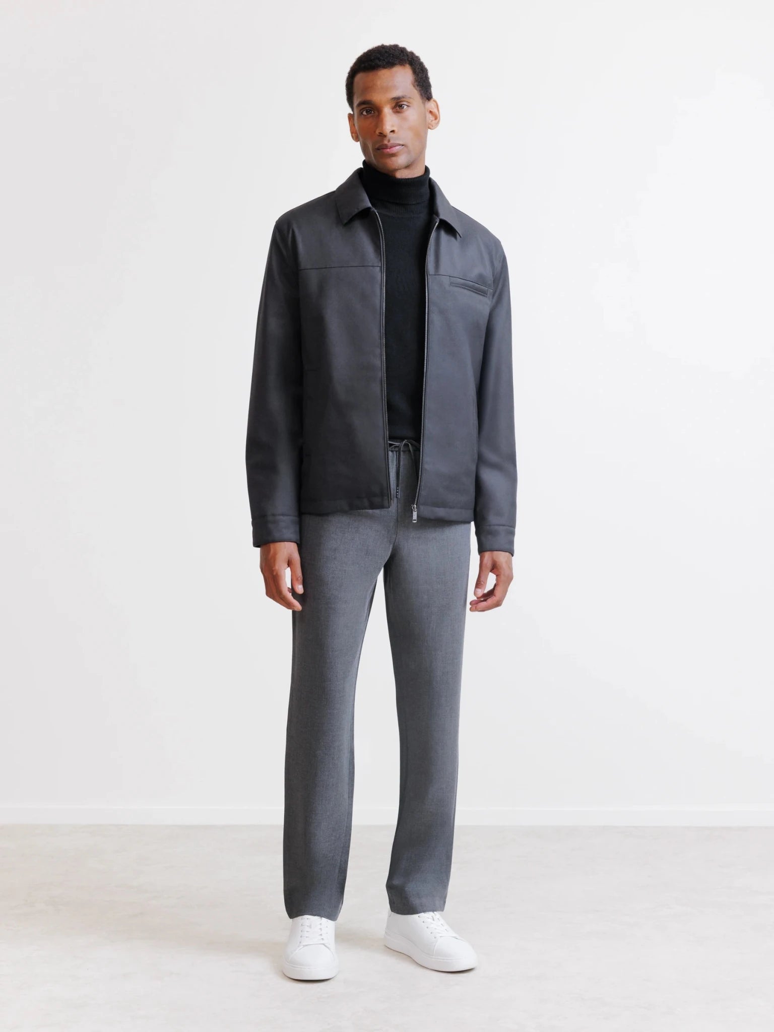 Blouson col chemise anthracite - IZAC