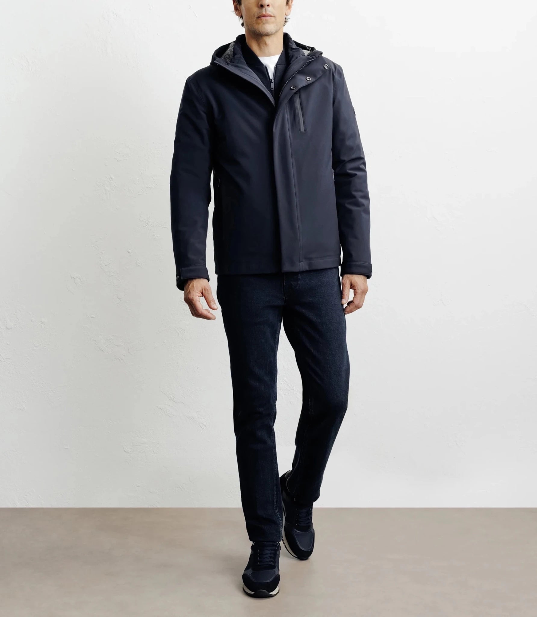 Navy 3-in-1 short parka