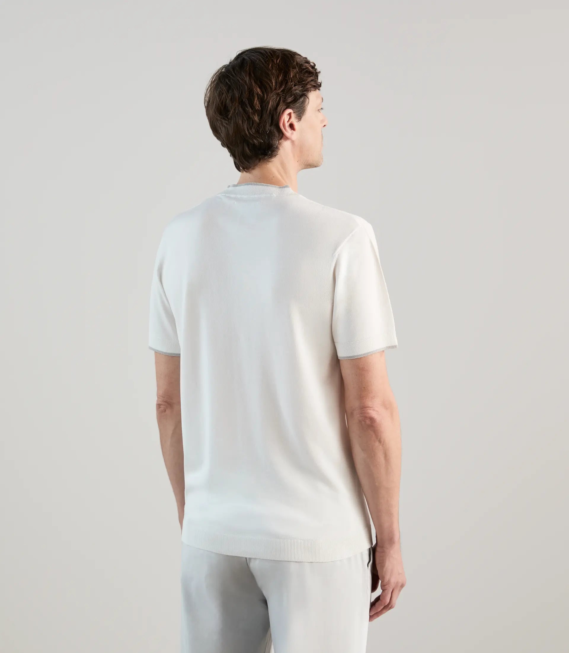 T-shirt à manches courtes en maille écru - IZAC