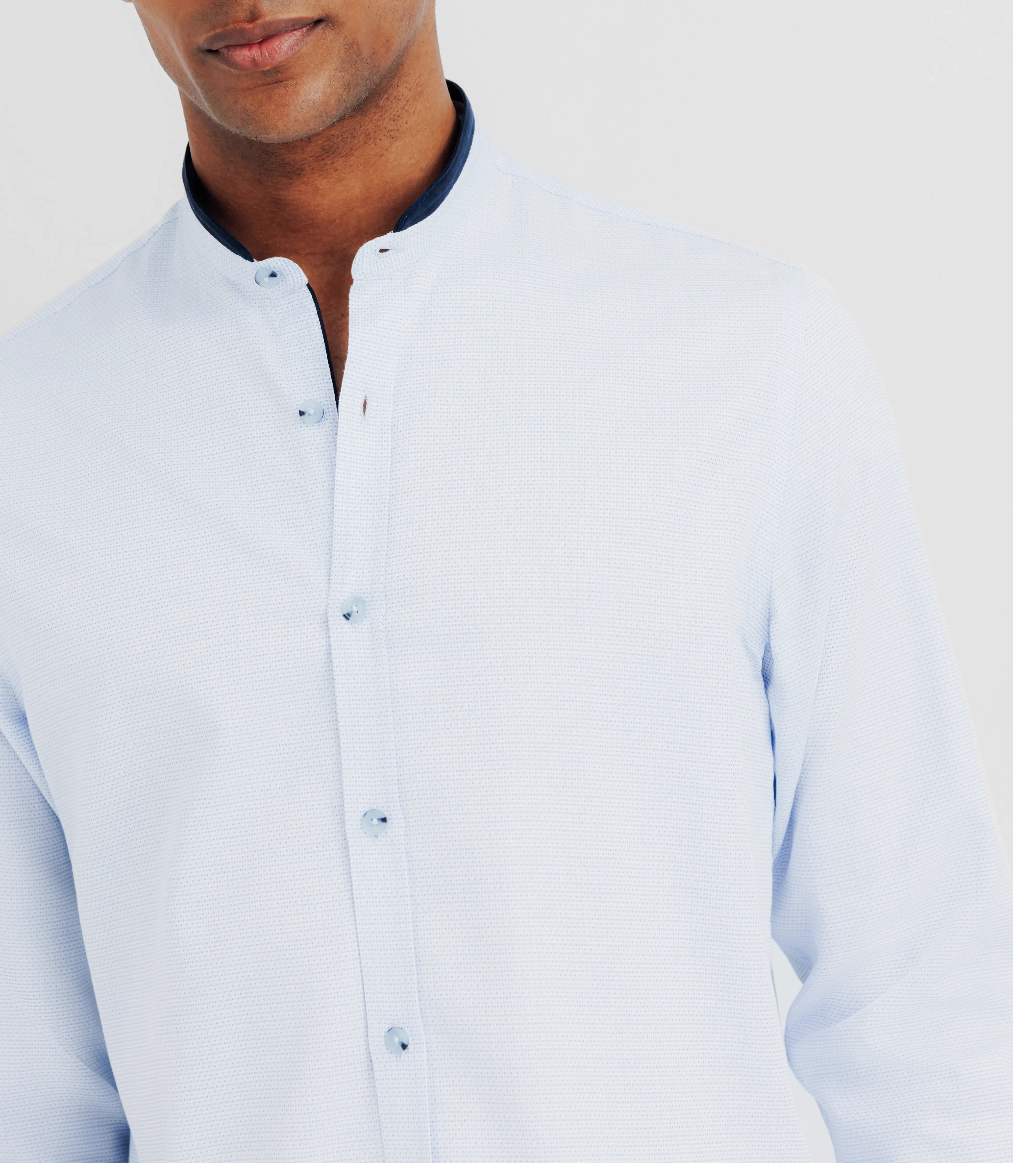 Chemise col mao ciel - IZAC