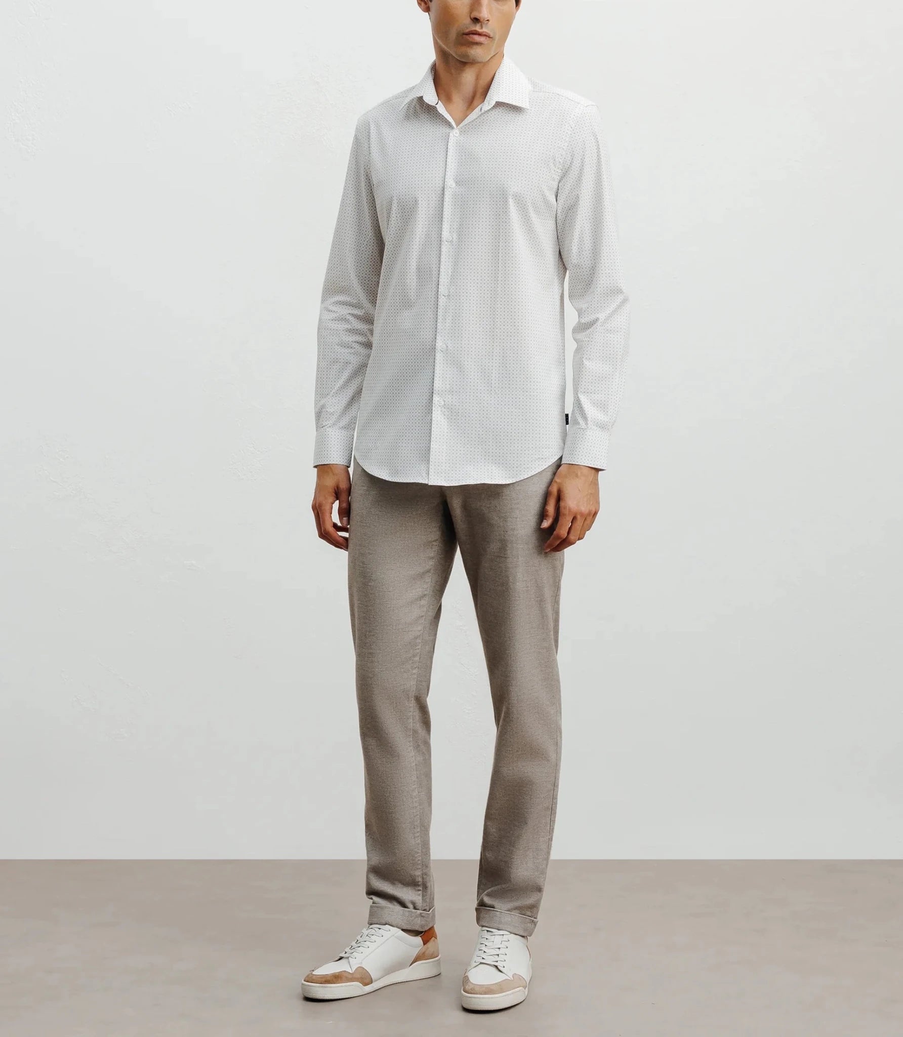 Beige printed city shirt