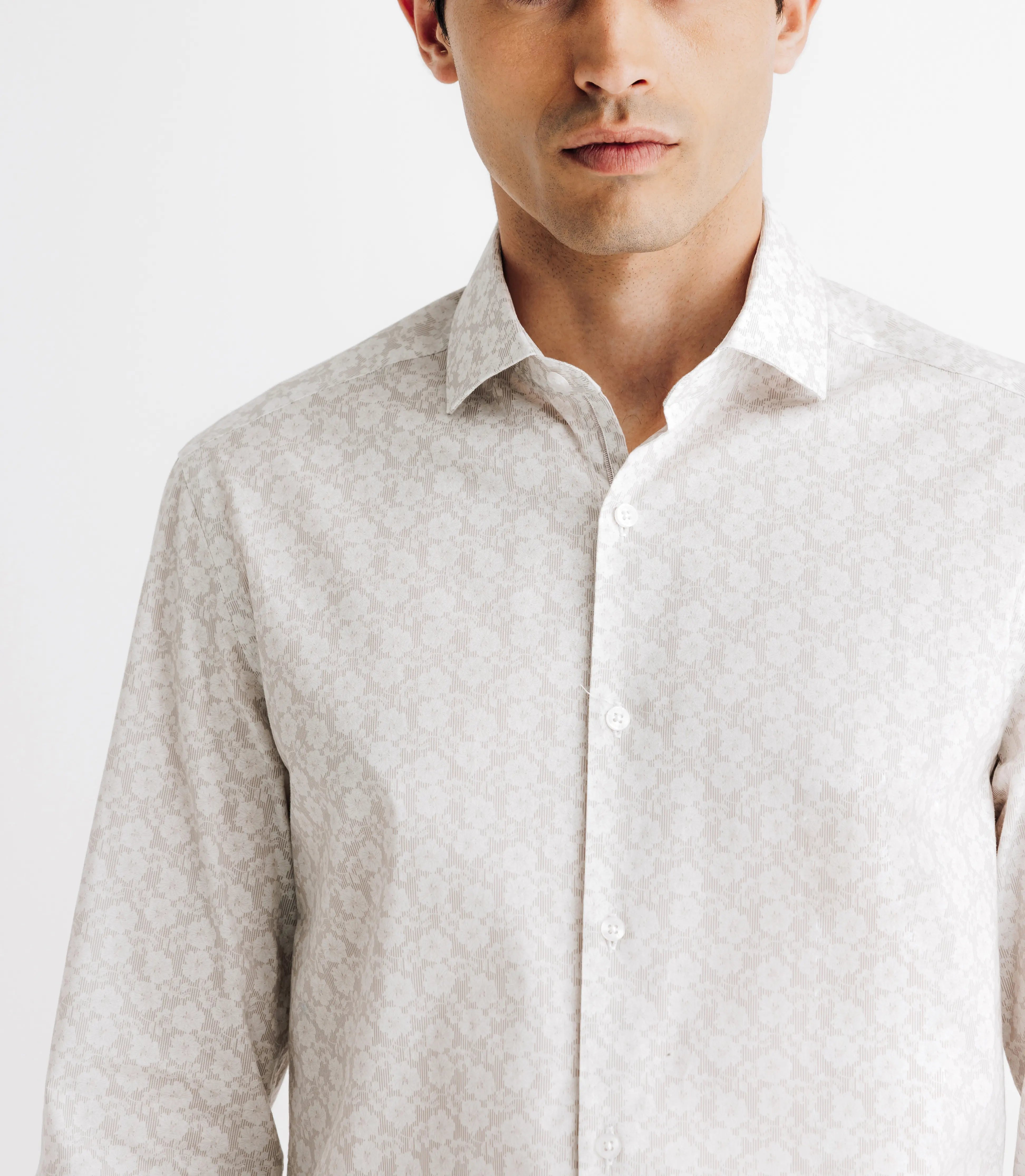 Chemise imprimée à fleurs beige - IZAC