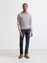 Pull à capuche en maille taupe