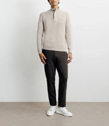 100% beige cashmere climbing collar