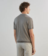 Polo à col ouvert en maille taupe - IZAC