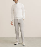 Pull col montant demi zippé écru