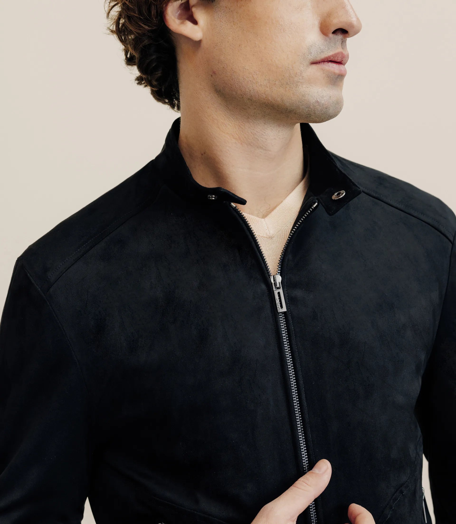 Blouson en suédine noir - IZAC