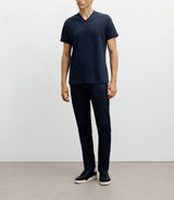 T-shirt col V marine