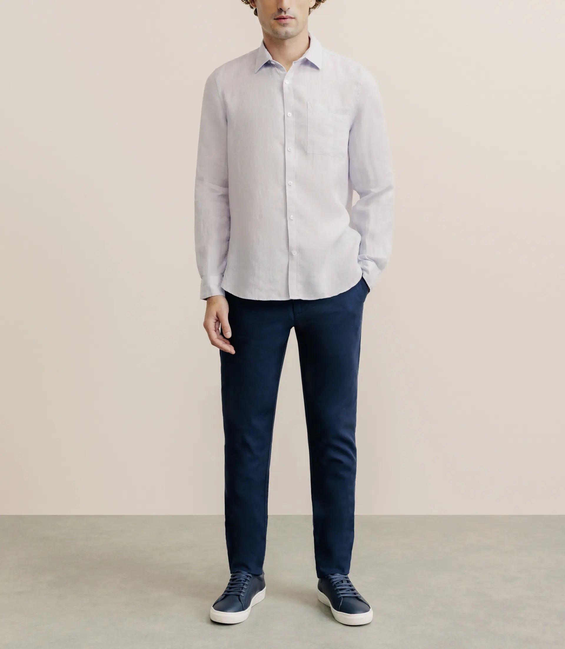 Chemise regular 100% lin parme - IZAC