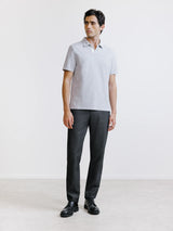 Polo col ouvert gris chiné