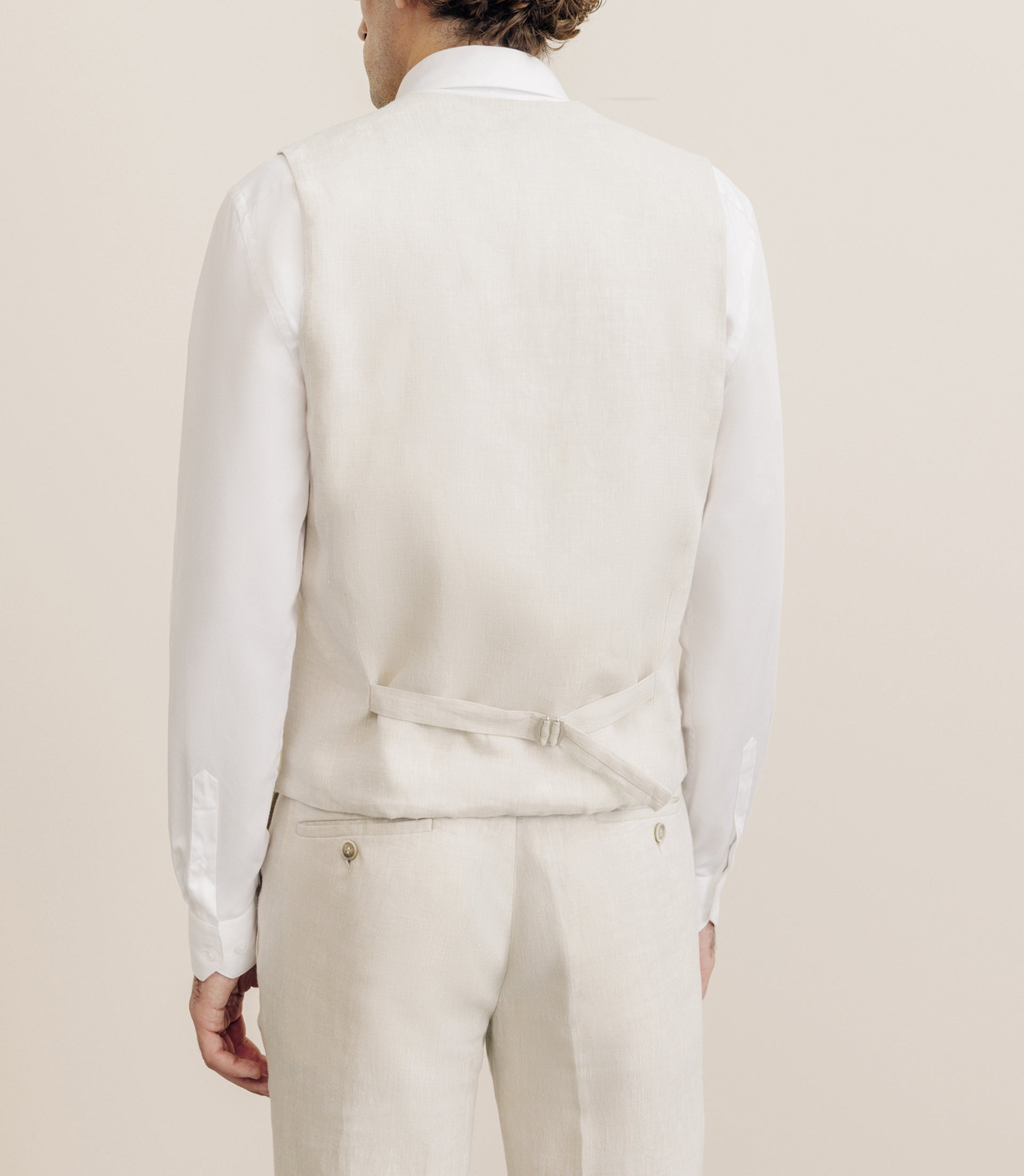 Gilet 100% lin beige - IZAC