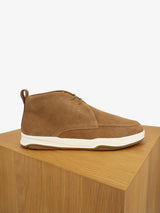 Camel suede casual ankle boots