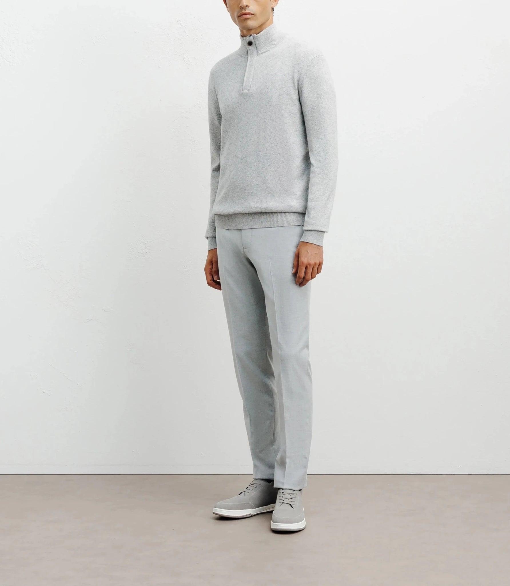 Pull col montant gris chiné - IZAC