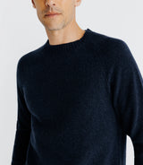 Pull lambswool col rond bleu marine - IZAC