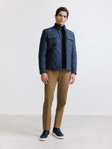 Navy high collar jacket