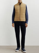 Camel sleeveless down jacket