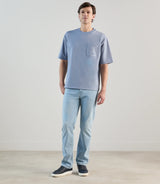T-shirt col rond en jeu de points indigo - IZAC