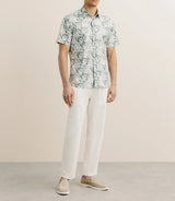 Chemise imprimée manches courtes verte